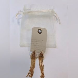 Anthropologie Triangle Fringe Earrings 14k gold plated NWT statement✨✨